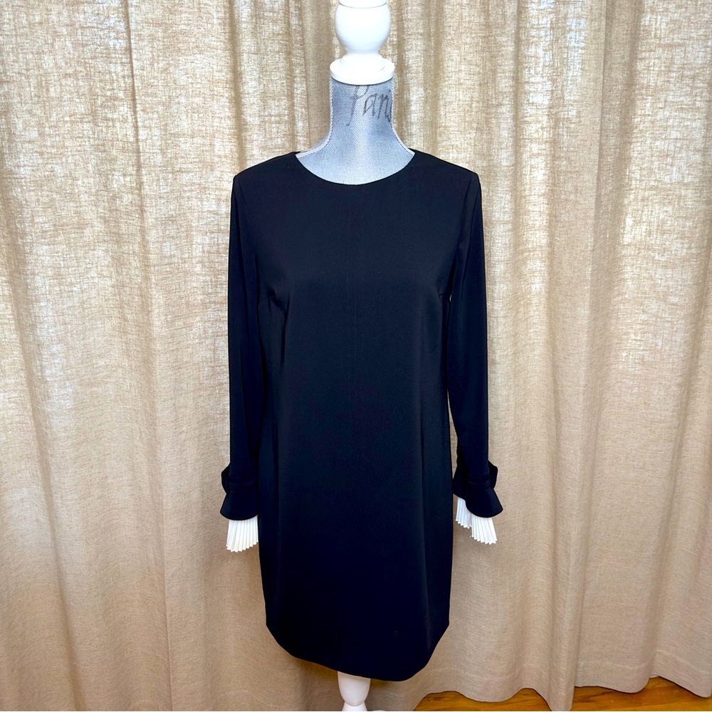 Cynthia Steffe Women’s Willa Pleat Sleeve Shift Dress Black, Sz. 4